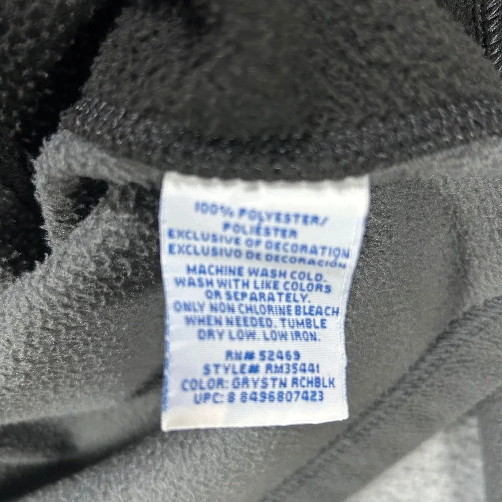 Starter Pullover Quarter Zip Mens L Grey Black Fleece streetwear